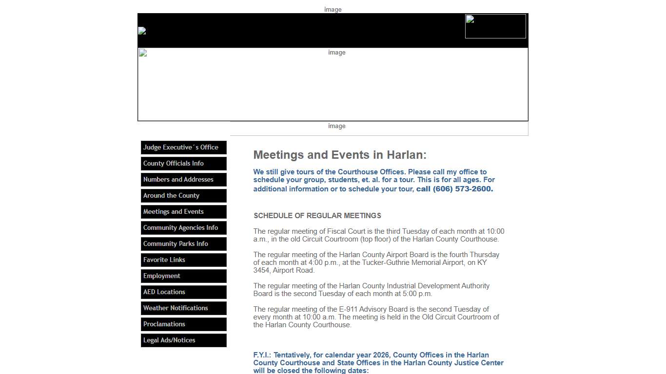 Harlan County Judge Executive:Meetings and Events